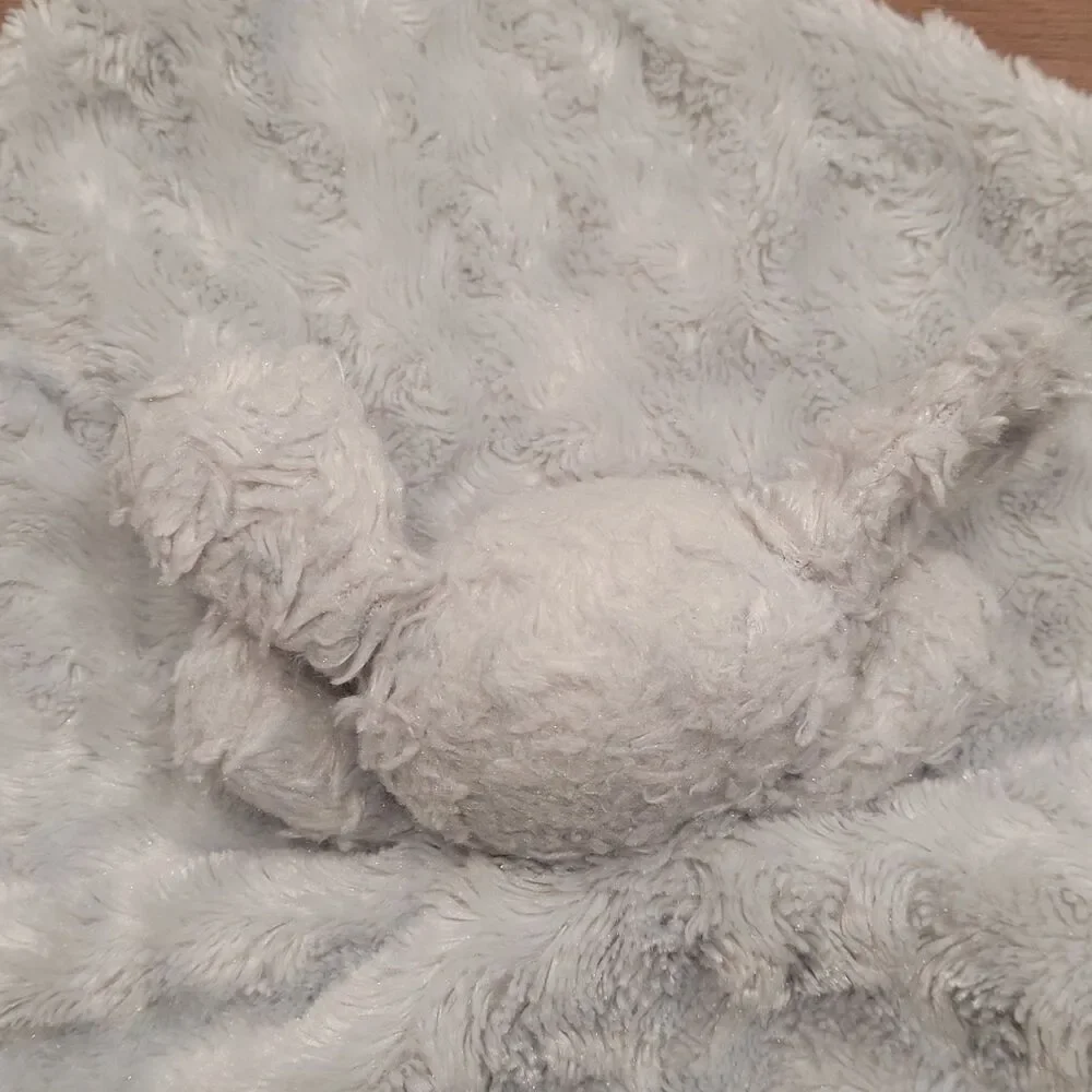 Blankets and Beyond Gray Bunny Rabbit Baby Security Blanket Swirls Plush Lovey